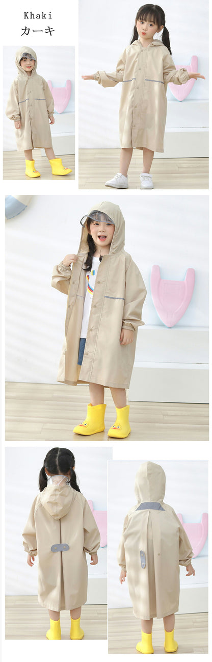 レインコート キッズ ランドセル対応 レインウェア リフレクター付き 子供服 防水 ベビー 男の子 女の子 収納バッグ付 子供 かわいい おしゃれ 小学生 雨具 幼稚園 反射テープ 透明窓 ランドセル アウトドア 無地 子供用 梅雨 対策