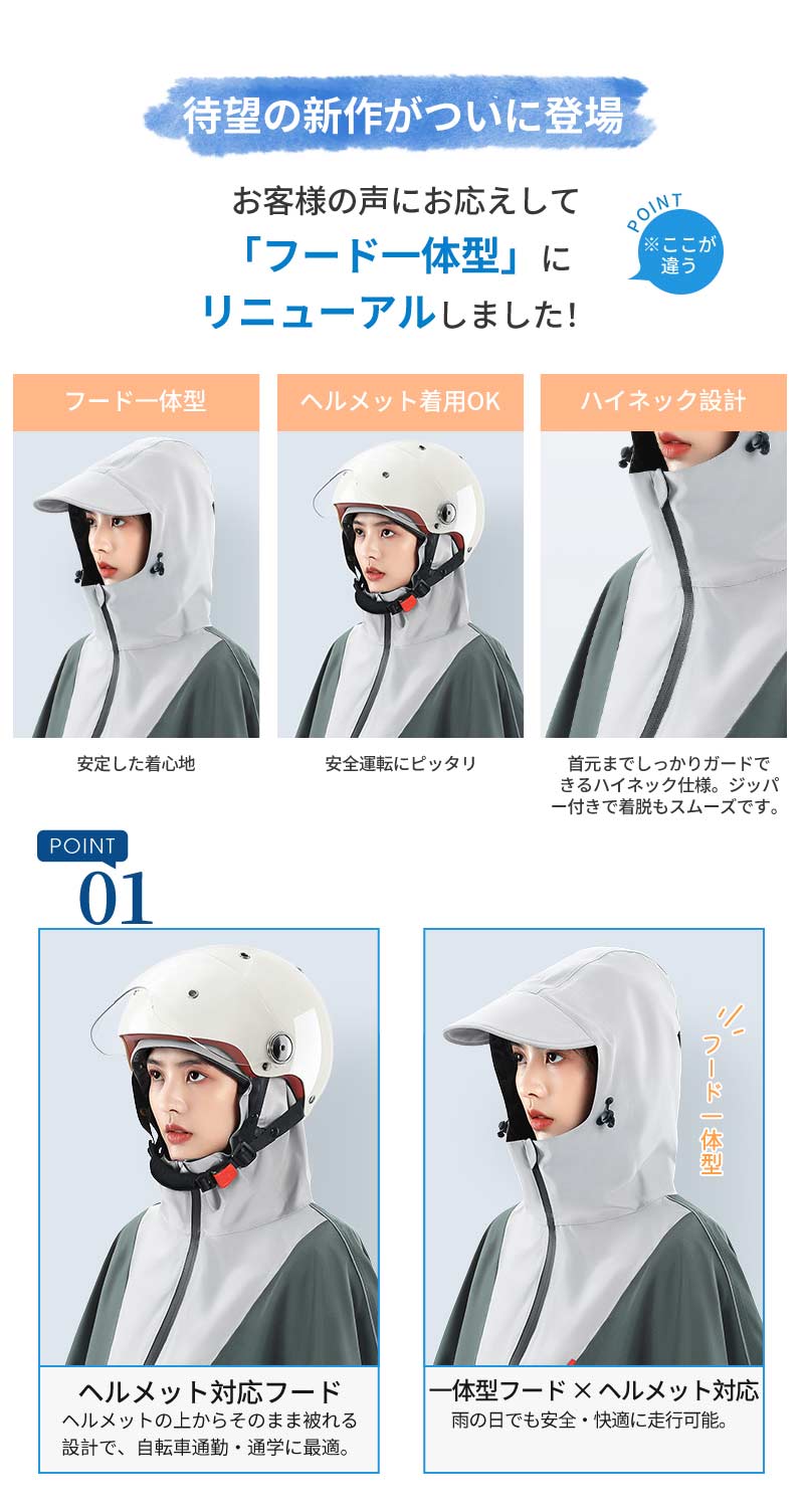 レインコート 自転車 ポンチョ 防水 アウトドア リュック対応 レインポンチョ クリア リュックを背負ったまま ロング丈 自転車ポンチョレインポンチョ 透明 おしゃれ レディース メンズ  レインぽんちょ   バイク 高校生女子 通学 通勤