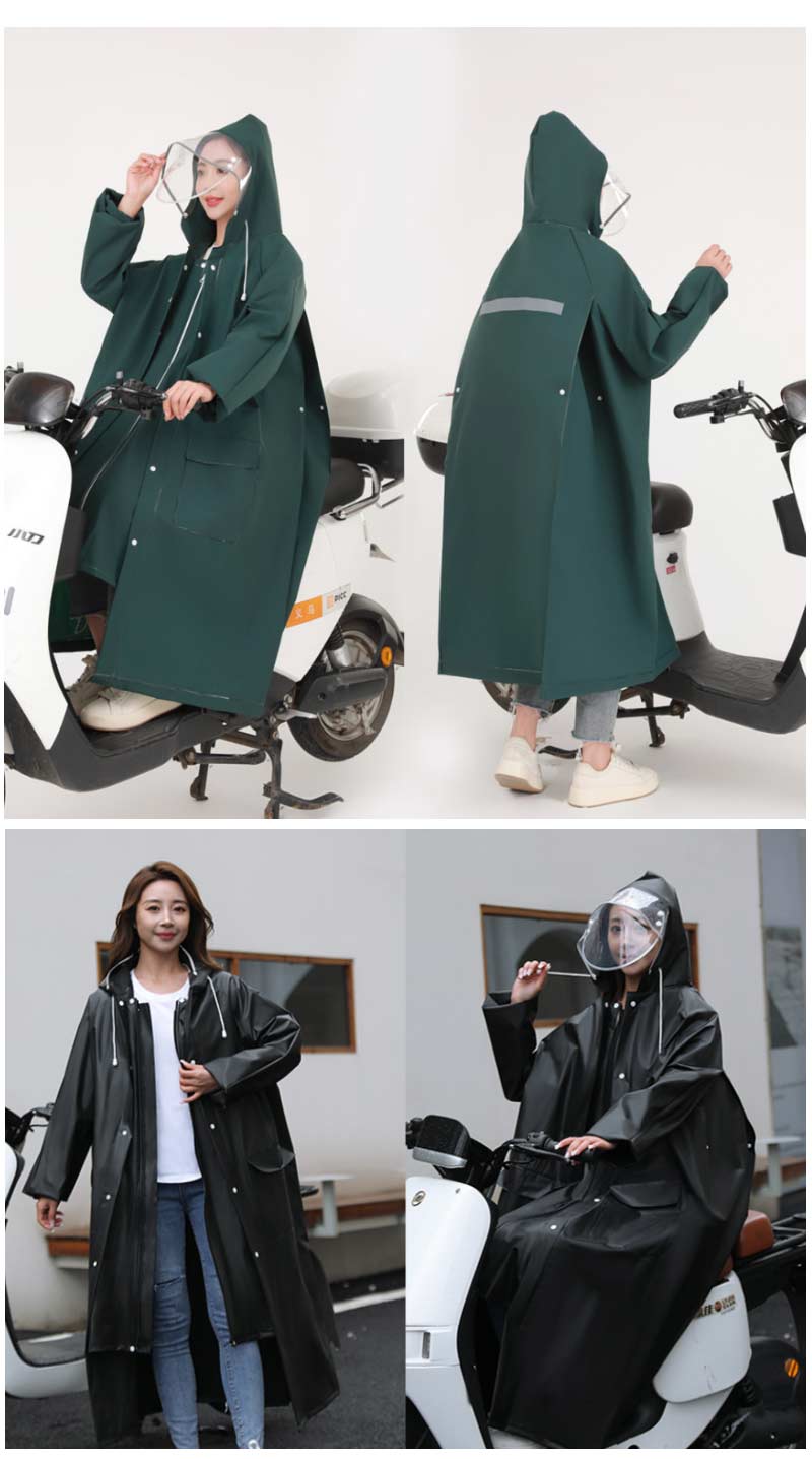 レインコート メンズ レディース raincoat アウトドア レインポンチョ バイク 自転車 通学 リュック 反射テープ 二重ツバ 通勤 ポケット付き キャンraincoat-1003