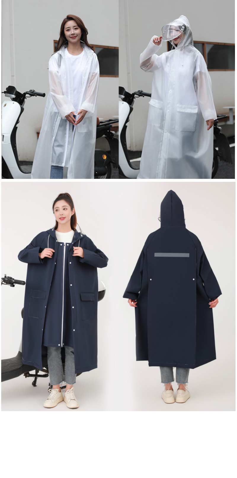 レインコート メンズ レディース raincoat アウトドア レインポンチョ バイク 自転車 通学 リュック 反射テープ 二重ツバ 通勤 ポケット付き キャンraincoat-1003