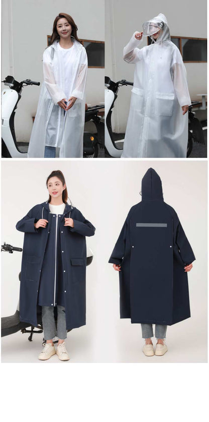レインコート メンズ レディース raincoat アウトドア レインポンチョ バイク 自転車 通学 リュック 反射テープ 二重ツバ 通勤 ポケット付き キャンプ 防災 ロング 保育園 超軽量 大きいつば 野外 フェスレインコート 安全 ロング丈 クリア 視野対応 ランドセル対応