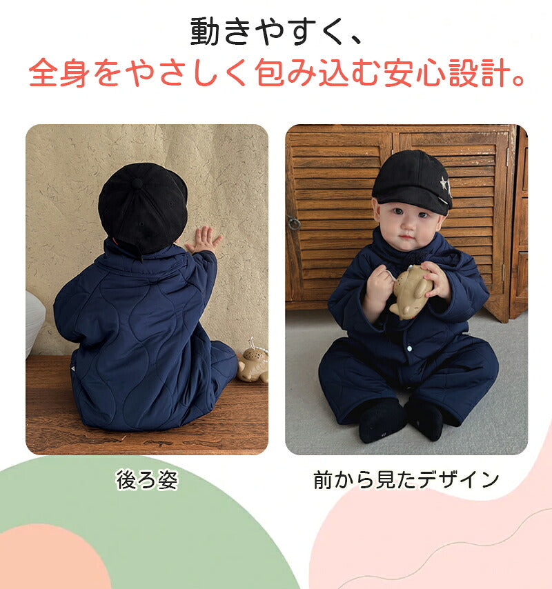 ロンパース ベビー カバーオール マフラー付き 子供 ベビー服 66 73 80 90cm 女の子 男の子 長袖 キッズ 裏起毛 裏ボア アウター 長袖 防寒 子供服 新生児 赤ちゃん おしゃれ 可愛い 子ども服 出産お祝い プレゼント 誕生日 入園 保育園 春 秋 冬 お出かけ 退院