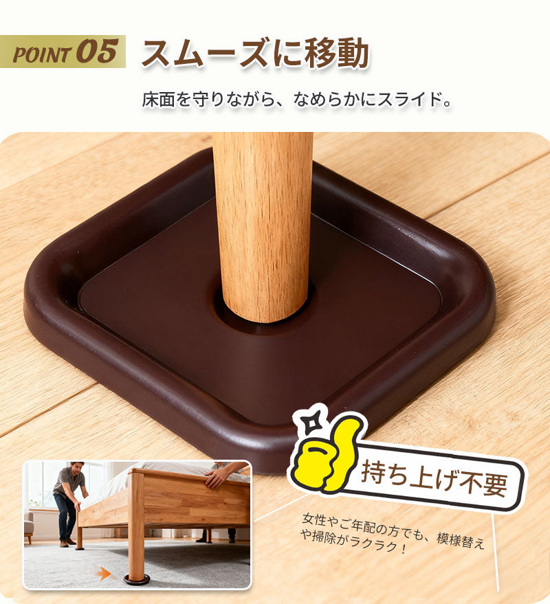 家具スライダー 保護シート キャスター対応 重量家具 ソファーシート 移動パッド 4枚セット 8個セット 厚さ約1cm 床 傷防止 へこみ防止 フェルト 凹み防止 キズ防止 畳 フローリング 滑らせる 移動ツールソファー テーブルスライド たたみ タタミ キャスター 円形 丸型