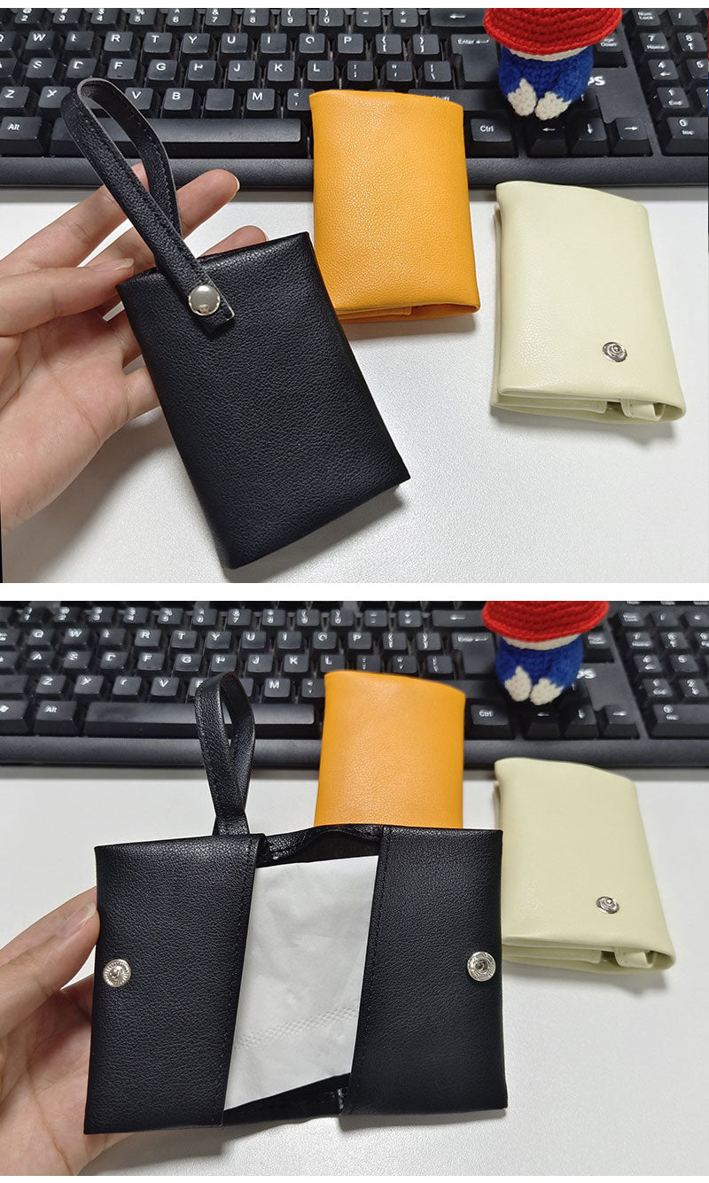 ポケットティッシュケース 本革 二つ折り レザー ポケットティッシュカバー 掛けられる 吊り下げ コンパクト 軽量 持ち歩き マルチケース シンプル 上品 お洒落 おしゃれ 入園入学 卒園卒業 プレゼント