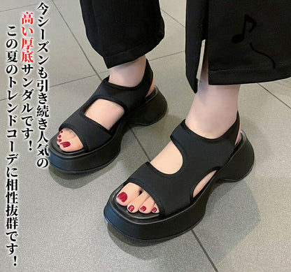 レディース スポーツサンダル 厚底 コンフォートサンダル 軽量 歩きやすい おしゃれ インスタ大人気のダッドシューズ風サンダル ビーチ アウトドア 通勤 通学に最適 美脚効果抜群 防滑 リラックス感満載 22.5～25cm プレゼント用にも最適