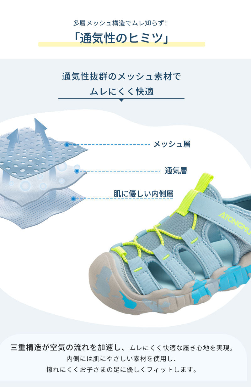 サンダル 履きやすい 子供靴 スポーツ 女の子 こども 男の子 キッズサンダル 滑りにくい ベビー マジックテープ 面ファスナー スポーツサンダル 赤ちゃん 14cm 15cm 子供サンダル メッシュ ベビーシューズ 脱げない 脱げ防止 軽量 12cm 13cm 柔らかい かかと付き プール 夏