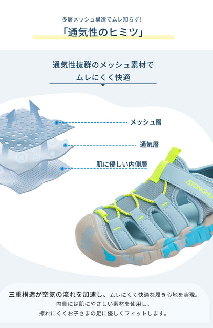 サンダル 履きやすい 子供靴 スポーツ 女の子 こども 男の子 キッズサンダル 滑りにくい ベビー マジックテープ 面ファスナー スポーツサンダル 赤ちゃん 14cm 15cm 子供サンダル メッシュ ベビーシューズ 脱げない 脱げ防止 軽量 12cm 13cm 柔らかい かかと付き プール 夏