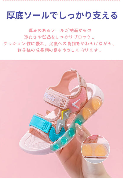 サンダル 履きやすい 子供靴 スポーツ 女の子 こども 男の子 キッズサンダル 滑りにくい ベビー マジックテープ 面ファスナー スポーツサンダル 赤ちゃん 14cm 15cm 子供サンダル メッシュ ベビーシューズ 脱げない 脱げ防止 軽量 12cm 13cm 柔らかい かかと付き プール 夏