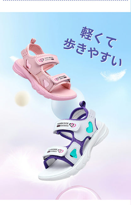 サンダル キッズ 女の子 ビーチサンダル 子供 つま先あり 軽量 子ども 18cm 19cm 20cm 21cm 22cm 23cm 24cm 25cm キッズサンダル スポーツサンダルジュニア 履きやすい スポーツ 滑りにくい こども 子供靴 マジックテープ 面ファスナー スポーツサンダル 赤ちゃん 脱げない