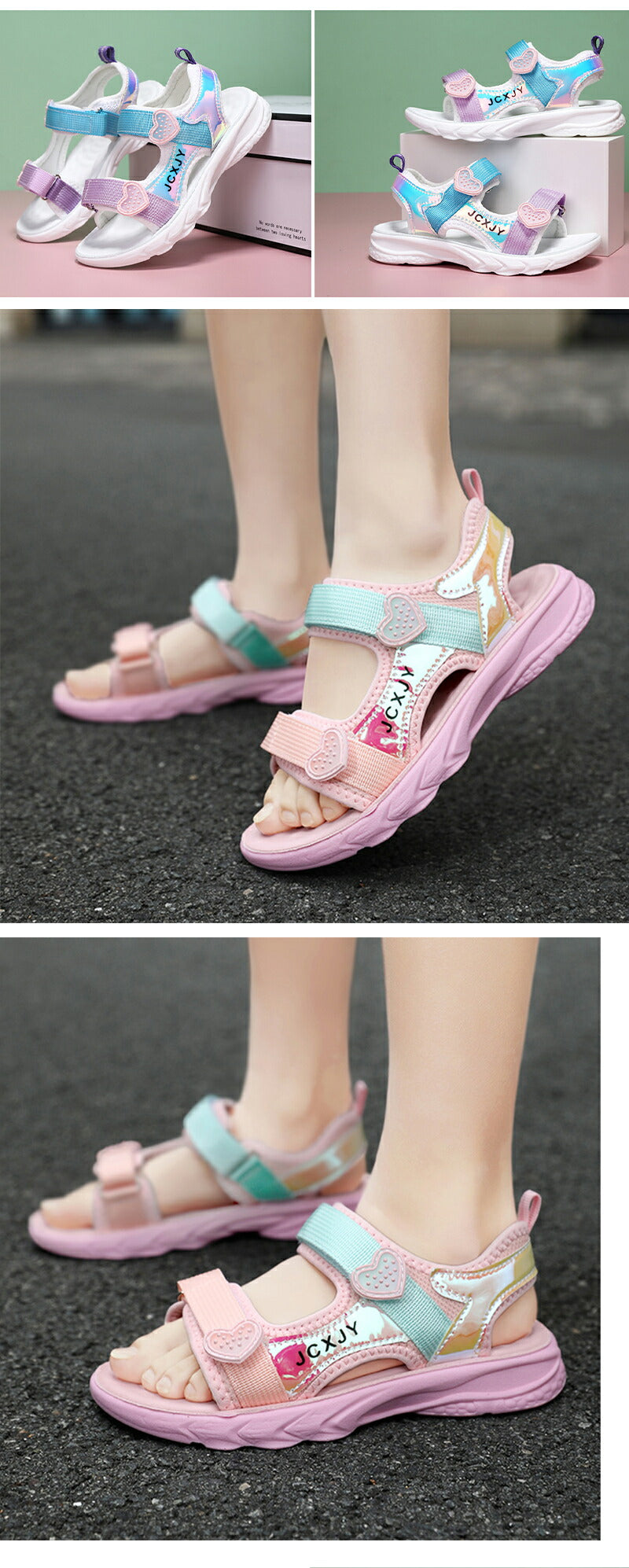 サンダル キッズ 女の子 ビーチサンダル 子供 つま先あり 軽量 子ども 18cm 19cm 20cm 21cm 22cm 23cm 24cm 25cm キッズサンダル スポーツサンダルジュニア 履きやすい スポーツ 滑りにくい こども 子供靴 マジックテープ 面ファスナー スポーツサンダル 赤ちゃん 脱げない