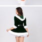 クリスマス サンタ コスプレ 長袖 サンタコス クリスマス衣装コスチューム セクシー サンタクロース パーティ サンタコスプレ セクシーサンタ サンタコスチューム 大人 フード サンタ帽子 サンタ 緑 赤  レディース ハロウィーン 3点セット 送料無料