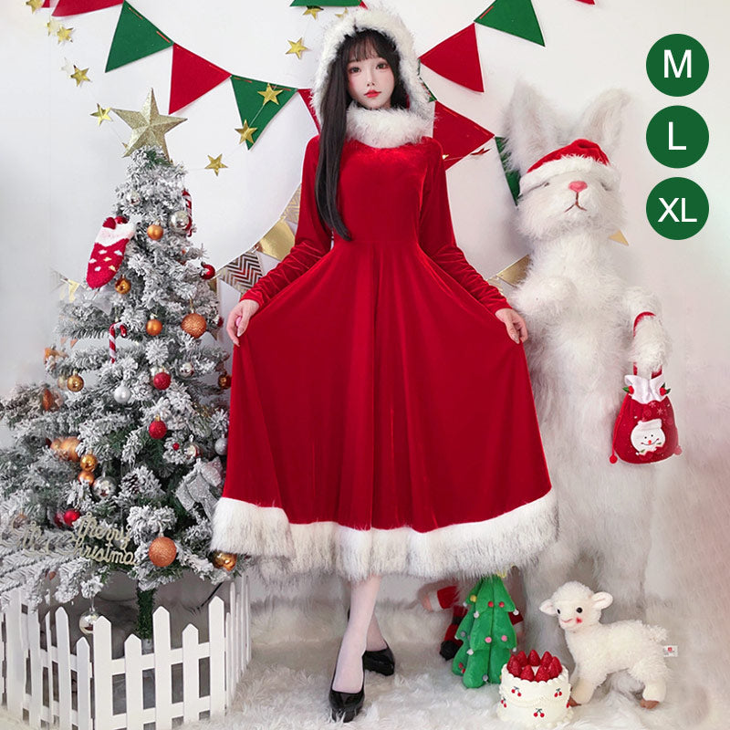 サンタ コスプレ クリスマス  レディース サンタコスプレ クリスマス コスチューム ベアトップ衣装 セクシー サンタクロース フェイクファー 定番サンタコスプレ 赤 パーティー 大人 通販 コスプレ衣装 【送料無料】