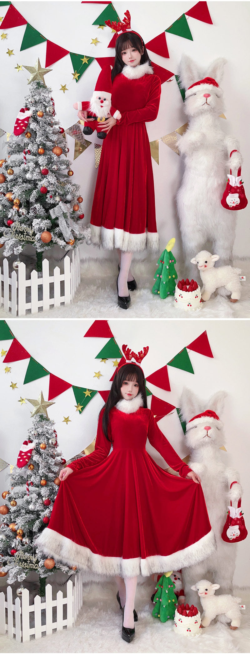 サンタ コスプレ クリスマス  レディース サンタコスプレ クリスマス コスチューム ベアトップ衣装 セクシー サンタクロース フェイクファー 定番サンタコスプレ 赤 パーティー 大人 通販 コスプレ衣装 【送料無料】