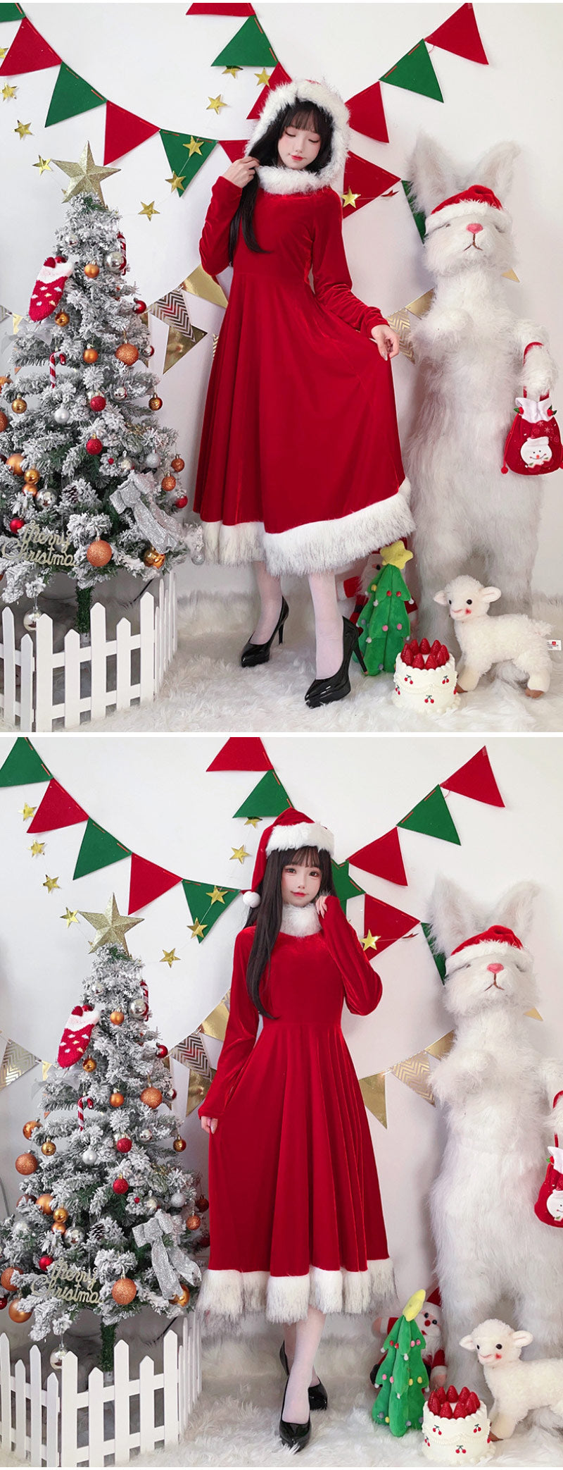 サンタ コスプレ クリスマス  レディース サンタコスプレ クリスマス コスチューム ベアトップ衣装 セクシー サンタクロース フェイクファー 定番サンタコスプレ 赤 パーティー 大人 通販 コスプレ衣装 【送料無料】