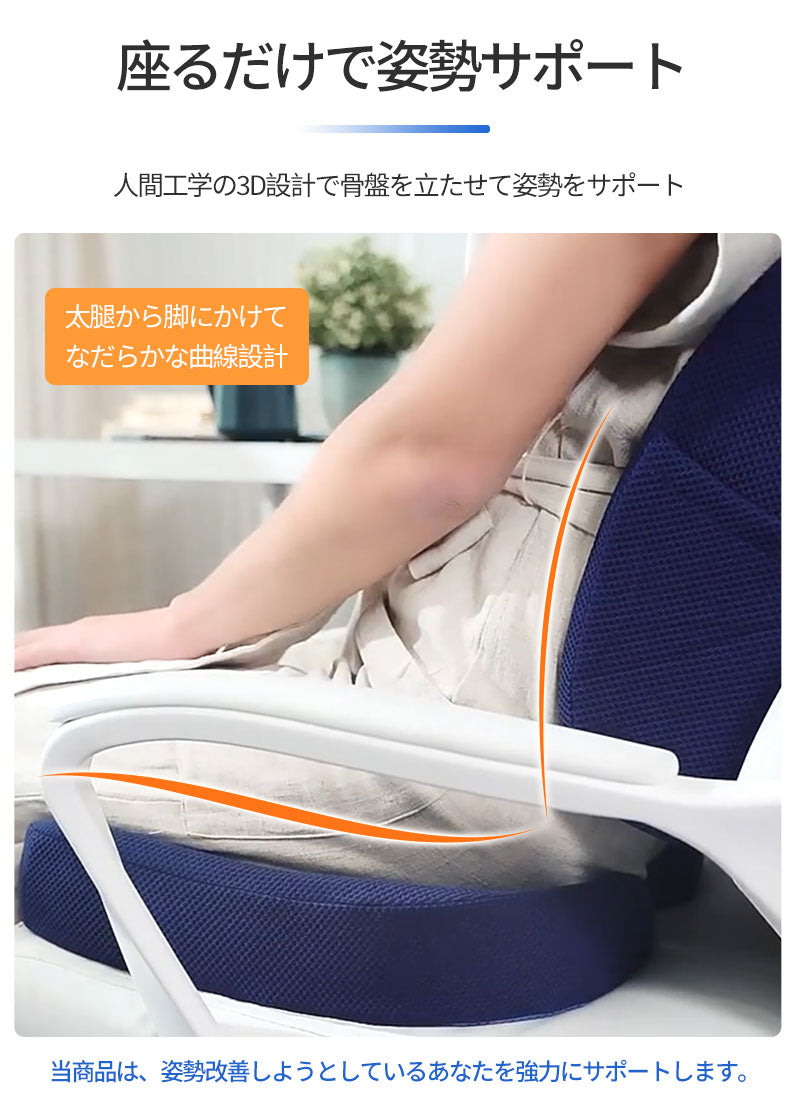 クッション 椅子 背もたれ 低反発 座布団 長時間 座椅子 疲れない 骨盤サポート いす用 クッションセット 腰まくら 腰seat-002