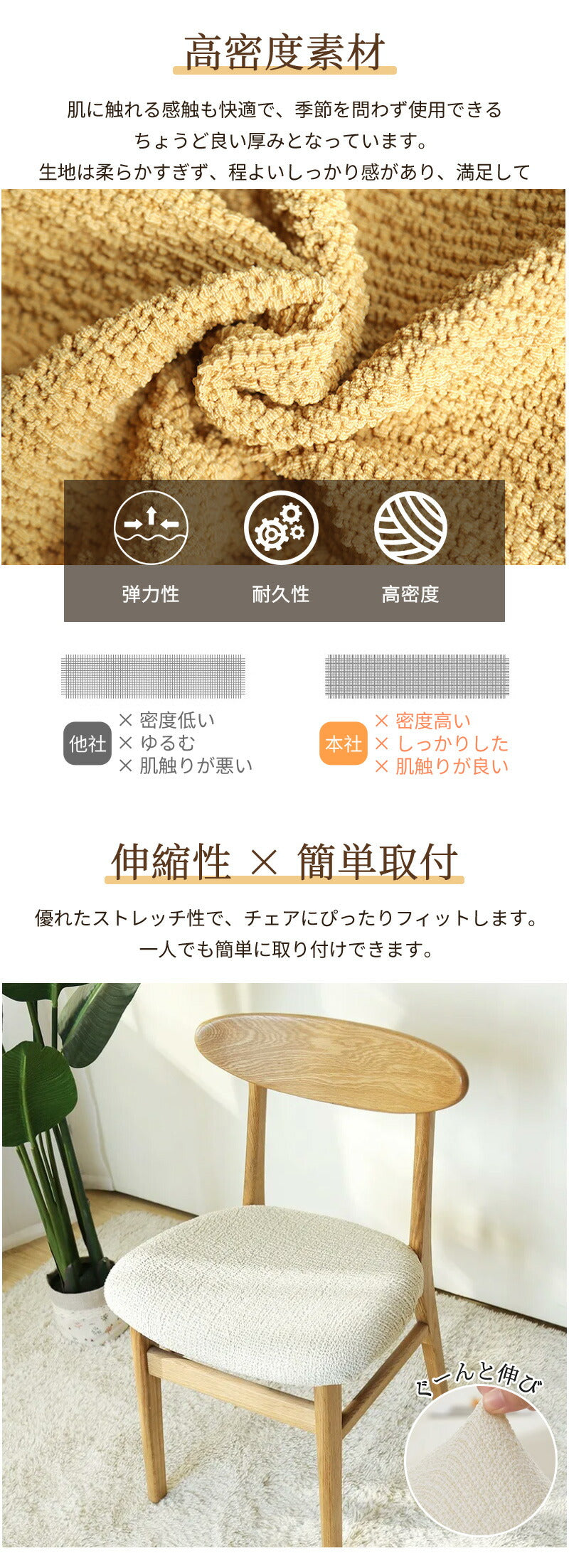 椅子カバー チェアカバー イスカバー 伸縮素材 取付簡単 2タイプ 座面用 ダイニングカバー ボタン付 デスクバー インテリア スナップボタン ズレにくい ストseatmat-004