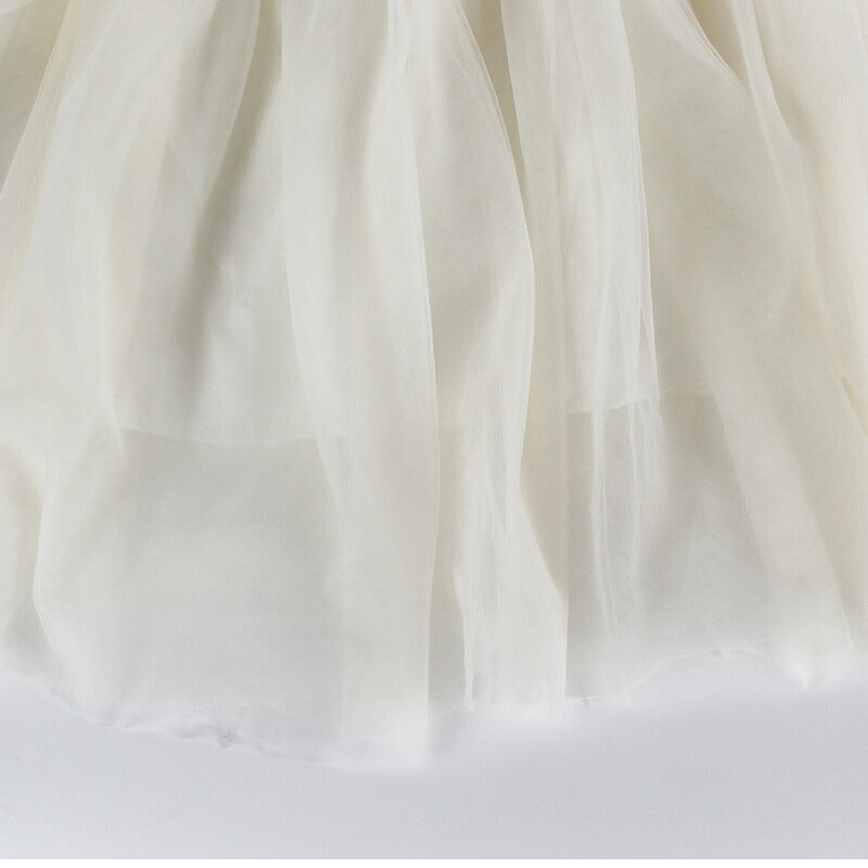 一部即納★【送料無料】ベビー ワンピース 長袖 80 結婚式 フォーマル チュール ベビー服 女の子 ベビードレス 90 100 キッズ 赤ちゃん レースドレス ホワイト ふんわり チュチュ お宮参り 人気 刺繍 膝丈 チュール フレア お出かけ おしゃれ チュールワンピース