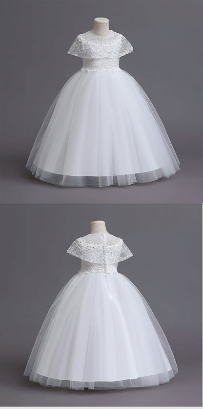子供ドレス 結婚式 発表会 ロング レース ドレス キッズ 120 140 110フォーマル キッズ 女の子 ジュニア 子供服 ワンピース 結婚式 フラワーガール 130 150 160 シャンパン グレー ネイビー