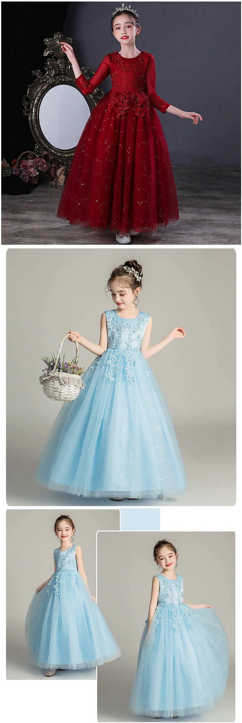 子供ドレス 女の子 ワンピース ピアノ発表会 キッズドレス ジュニアドレス ロングドレス 中学生 結婚式 入学式 卒業式 フォーマル プリンセスドレス 120 sgato-015