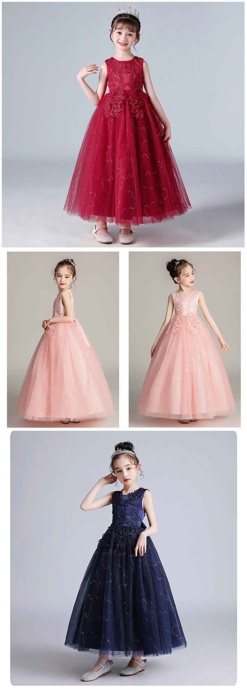 子供ドレス ワンピース ドレス キッズドレス フォーマルドレス 長袖 コンクール パーティドレス 大人っぽい チュール 刺繍 七五三 発表会 ピアノ発表会 女の子 結婚式 ピアノ ジュニアドレス ロングドレス 中学生入学式 卒業式
