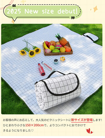 レジャーシート 厚手 大判 200×200 ピクニックシート クッション 大きい 防水 洗える キャンプ マット レジャー コンパクト レジャーマット 6人 8人 折りたたみ ピクニックマット テントシート ピクニック ジュニアシート 200×150
