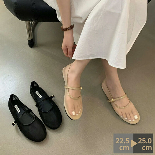 シアー メッシュパンプス 透ける パンプス フラット バレエシューズ タビ ペタンコ ストラップ シューズ パーティメッシュ素材 夏コーデ ビーチサンダル スリッパ 夏 春 靴 軽い 柔らかい 歩きやすい 疲れにくい 痛くない 大人 上品
