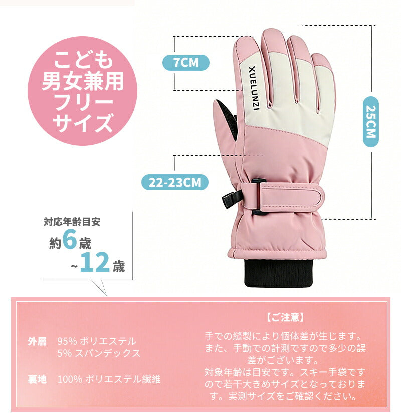 スキー グローブ スキーグローブ スキー手袋 防寒 防水 スノーボード グローブ 裏起毛 防風 ウィンタースポーツ 手袋 ５本指 滑り止め タッチスクリーン対応 バイクグローブ バイク 自転車 登山 メンズ 子供 子ども キッズ ジュニア スノーグローブ