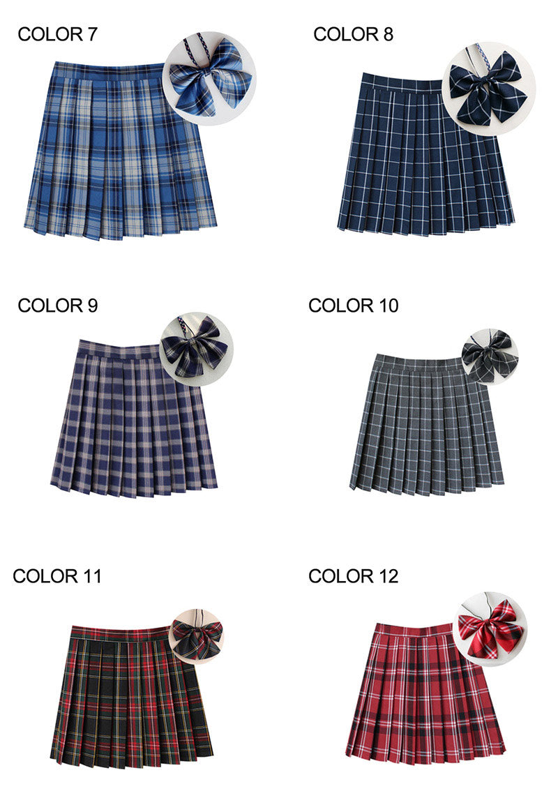 スクールスカート レディース 女子高生 スカート リボン ボウタイ チェックスカート プリーツスカート 制服 高校生 中学生 学生服 ギンガム チェック柄 ミニskirt-001