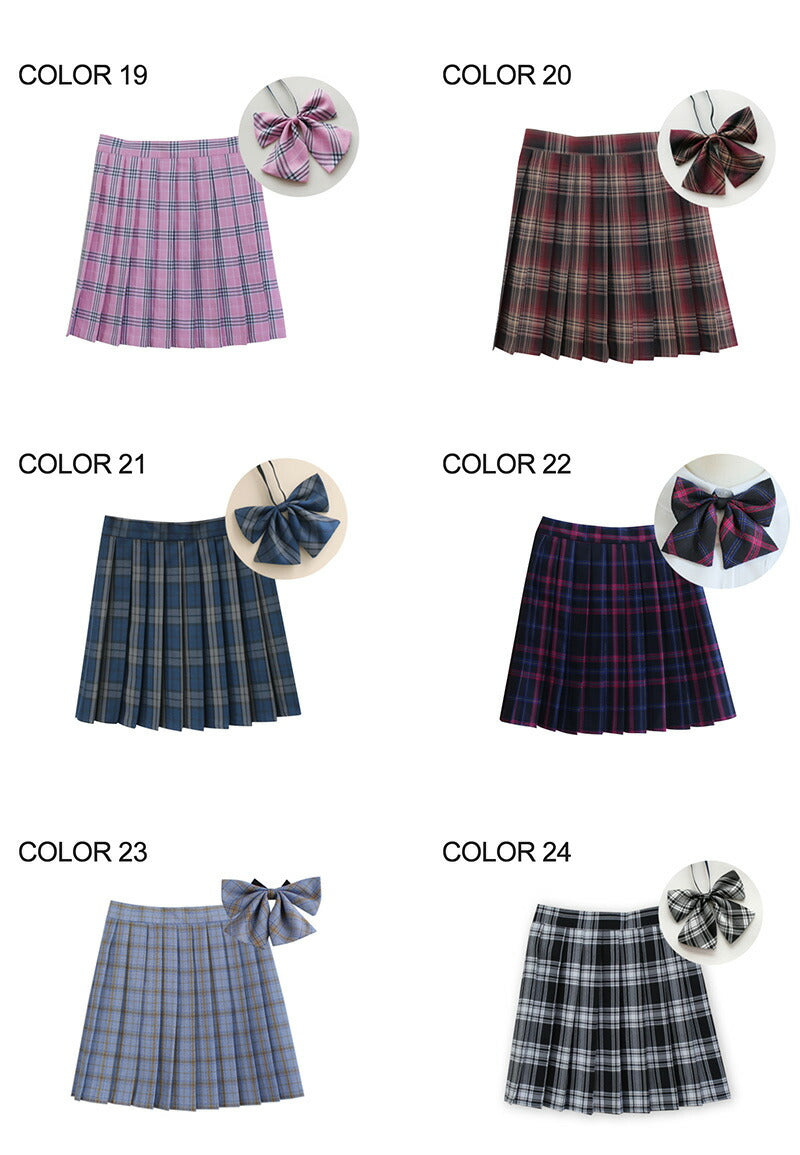 スクールスカート レディース 女子高生 スカート リボン ボウタイ チェックスカート プリーツスカート 制服 高校生 中学生 学生服 ギンガム チェック柄 ミニskirt-001