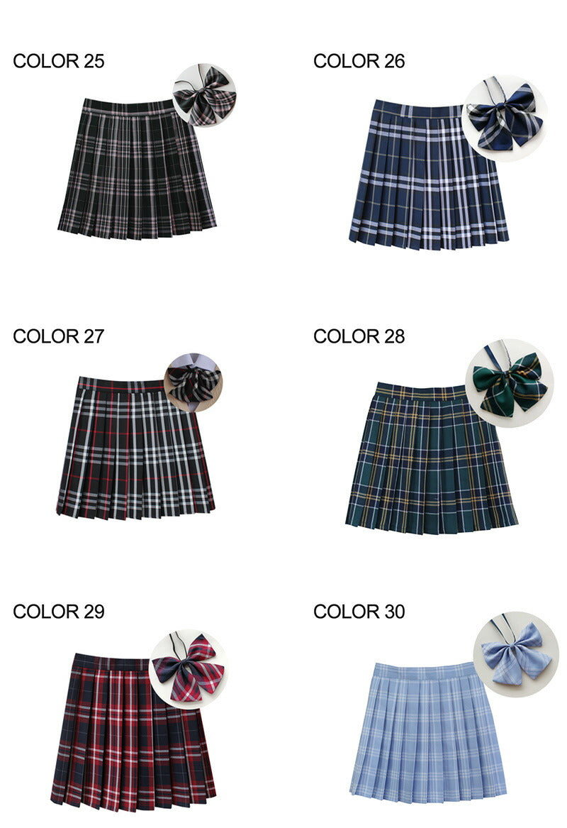 スクールスカート レディース 女子高生 スカート リボン ボウタイ チェックスカート プリーツスカート 制服 高校生 中学生 学生服 ギンガム チェック柄 ミニskirt-001