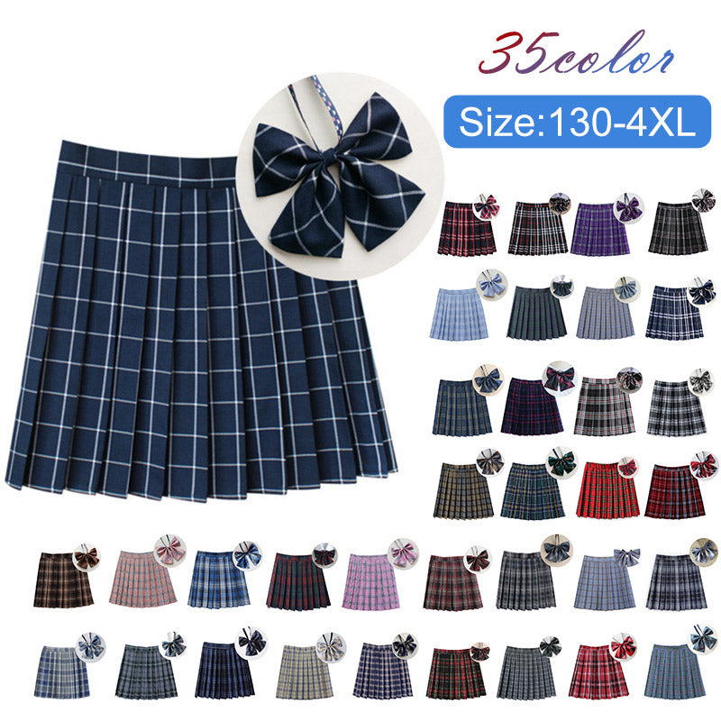 スクールスカート レディース 女子高生 スカート リボン ボウタイ チェックスカート プリーツスカート 制服 高校生 中学生 学生服 ギンガム チェック柄 ミニskirt-001