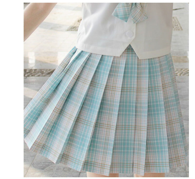 レディース スクールスカート 女子高生 スカート リボン ボウタイ チェックスカート プリーツスカート 制服 高校生 中学生 学生服 ギンガム チェック柄 コスskirt-002
