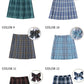 レディース スクールスカート 女子高生 スカート リボン ボウタイ チェックスカート プリーツスカート 制服 高校生 中学生 学生服 ギンガム チェック柄 コスskirt-002