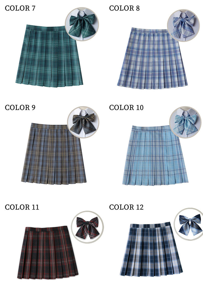 レディース スクールスカート 女子高生 スカート リボン ボウタイ チェックスカート プリーツスカート 制服 高校生 中学生 学生服 ギンガム チェック柄 コスskirt-002