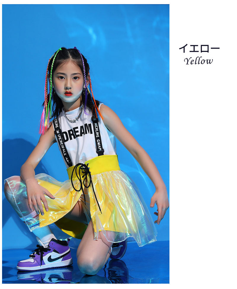ダンス衣装 キッズ 衣装 セットアップ jazz k-pop キッズダンス衣装 デニム 子供服 女の子 ヘソ出し グレー ベージュ デニム チア ヒップホップ キッズダンス k-pop衣装 アームカバー 片腕 黒トップス ロングパンツ ジャズダンス 発表会 チアガール 韓国ファション 演出服