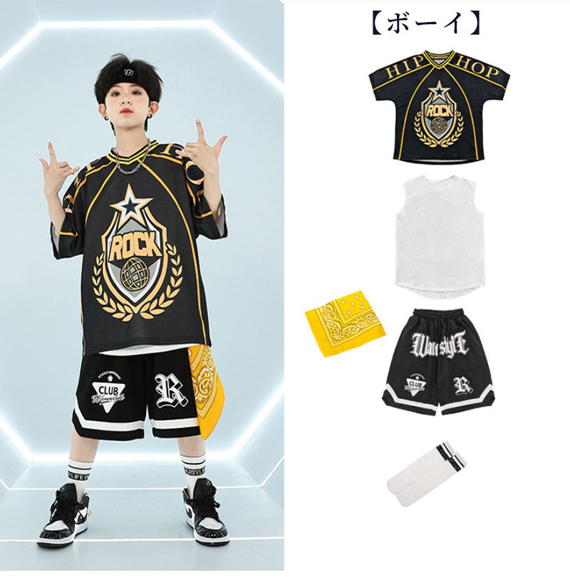 ダンス衣装 キッズ 衣装 セットアップ jazz k-pop キッズダンス衣装 デニム 子供服 女の子 ヘソ出し グレー ベージュ デニム チア ヒップホップ キッズダンス k-pop衣装 アームカバー 片腕 黒トップス ロングパンツ ジャズダンス 発表会 チアガール 韓国ファション 演出服