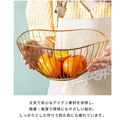 ステンレスバスケット バスケット ワイヤーバスケット 置物 サイズ カゴ キッチン 収納 ケース  ワイヤー フルーツ ワイヤーボウル 丸 丸型 ディスプレイ モダン 北欧 雑貨 おしゃれ プレゼント