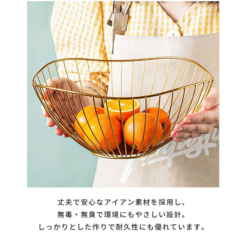 ステンレスバスケット バスケット ワイヤーバスケット 置物 サイズ カゴ キッチン 収納 ケース  ワイヤー フルーツ ワイヤーボウル 丸 丸型 ディスプレイ モダン 北欧 雑貨 おしゃれ プレゼント