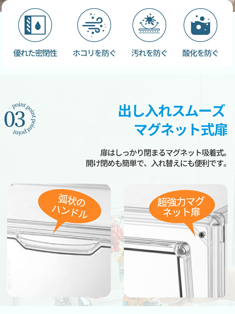フィギュアケース 収納 36cm*27m*28m 高品質 コレクションケース ビッグサイズ コレクション ボックス クリアケース 積み重ね可能 扉付き 組み立てstorage-0136