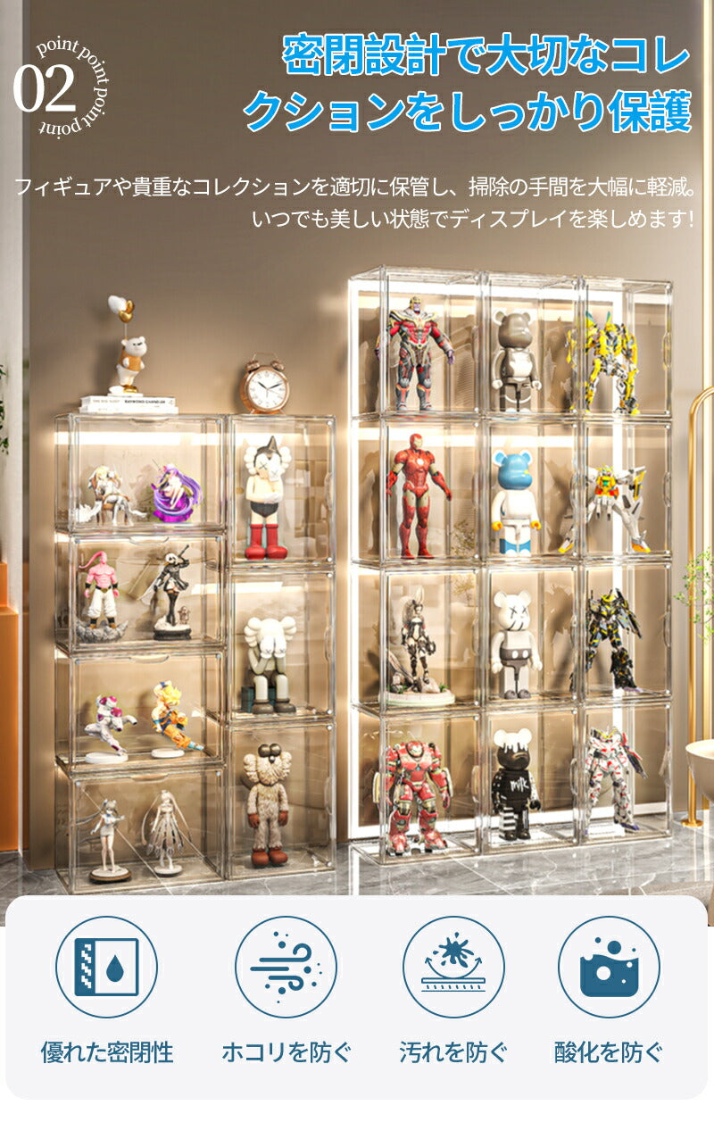 フィギュアケース 収納 フィギュア ボックス クリアボックス 高品質 コレクションケース ビッグサイズ コレクション storage-1136