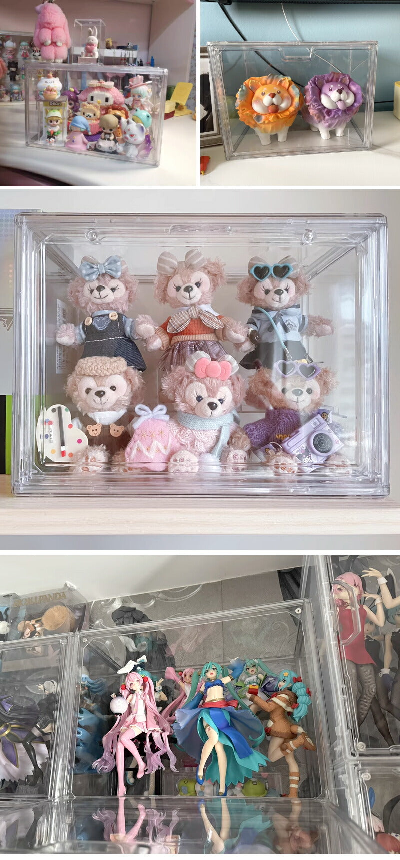 ぬいぐるみ収納ケース 透明 シューズボックス ウインナーケース 透明フィギュアケース アクリルケース 展示用 収納ボックス 収納ケース ケース 箱 棚 収納 バstorage-0136v2