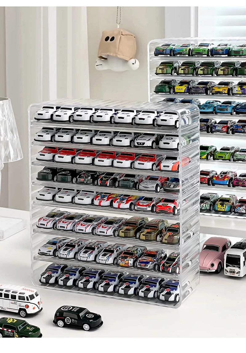 ミニカー 収納 ミニカーケース ミニカーディスプレイ 扉なし トミカ 収納 コレクションケース ロングミニカー おもちゃ ショーケース 卓上 置き型 ホットウィール収納ケース 棚 トミカ収納 トミカケース 大型 ミニカー 収納棚