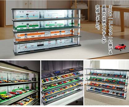 トミカ ケース ミニカーディスプレイ ミニカー　スタンドタイプ 1/64 led  卓上 40～80台　高さ約46cm 幅約47cm  収納ケース 収納 収納棚 棚 卓上 ライト フィギュアケース アクリル トミカケース アクリル おもちゃ