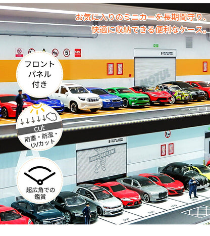 トミカ ケース ミニカーディスプレイ ミニカー　スタンドタイプ 1/64 led  卓上 40～80台　高さ約46cm 幅約47cm  収納ケース 収納 収納棚 棚 卓上 ライト フィギュアケース アクリル トミカケース アクリル おもちゃ