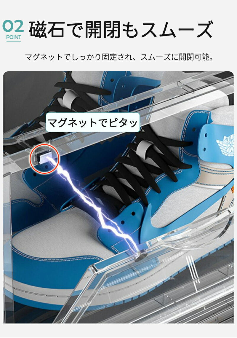 フィギュアケース シューズボックス コレクションケース クリア 卓上 透明 ディスプレイボックス  シューズケース 横型 クリアシューズケース スニーカー ケーstorage-0147