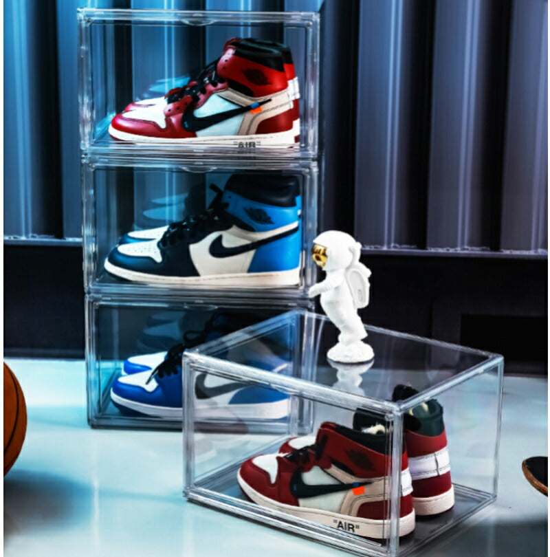 フィギュアケース シューズボックス コレクションケース クリア 卓上 透明 ディスプレイボックス  シューズケース 横型 クリアシューズケース スニーカー ケーstorage-0147