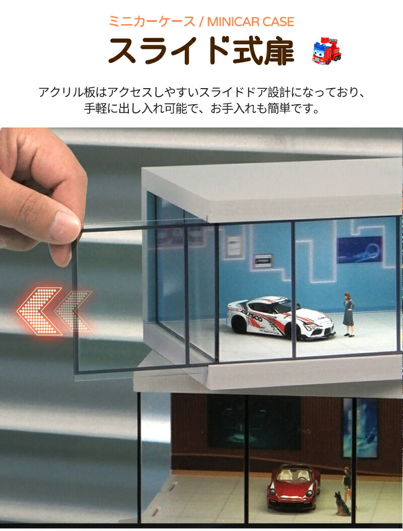 トミカ ケース ミニカーディスプレイ ミニカー　スタンドタイプ 1/64 led  卓上   収納ケース 収納 収納棚 棚 卓上 ライト フィギュアケース アクstorage-0151
