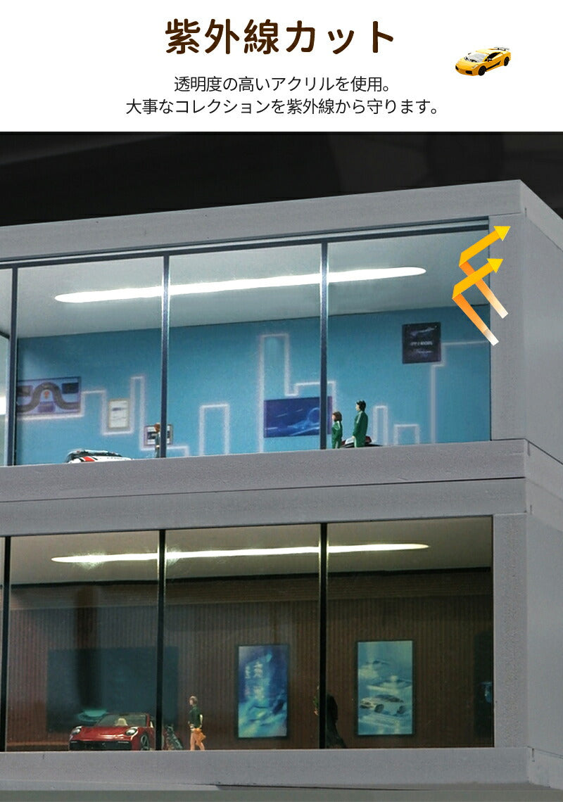 トミカ ケース ミニカーディスプレイ ミニカー　スタンドタイプ 1/64 led  卓上   収納ケース 収納 収納棚 棚 卓上 ライト フィギュアケース アクstorage-0151