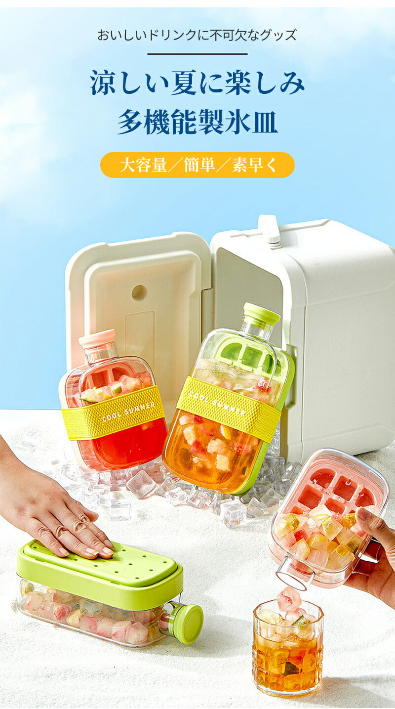 製氷皿 シリコン 製氷器 大容量 ストロー付き アイストレー 透明蓋付 保存ケース 蓋付き 冷蔵庫専用 簡単に取り出す 漏れ防止 超低温耐性 夏休み 冷たい飲みstorage-0155