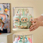 コレクションケース フィギュアケース 透明 回転式 LABUBU用 保護ケース クリア カバー 送料無料 防塵 汚れ防止 傷つけ防止 収納ケース アクリル 陳列ケース 省スペース 組立て簡単 積み重ね可能 クリーム色 可愛い プレゼント 透明ボックスカバー